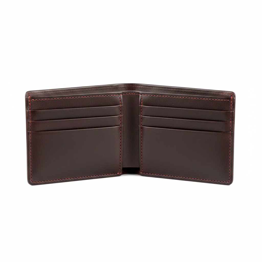 Leather Wallet Open Interior View