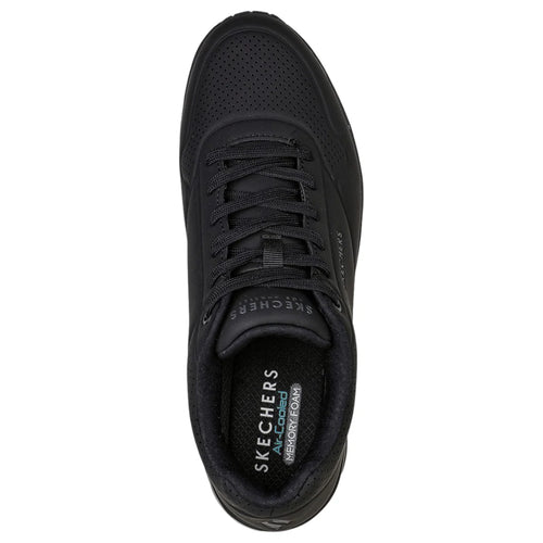 Mens Skechers Uno - Stand On Air Shoes Black/Black